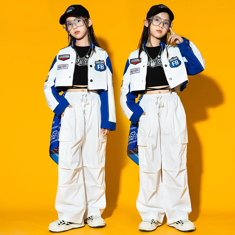 Fashion Kids Costume Jazz Dance Clothes Girls Locomotive Jacket White Pants Loose Hip Hop Clothing Modern Jazz Dance Wear BL9744
Fashion Kids Costume Jazz Dance Clothes Girls Locomotive Jacket White Pants Loose Hip Hop Clothing Modern Jazz Dance Wear BL9744