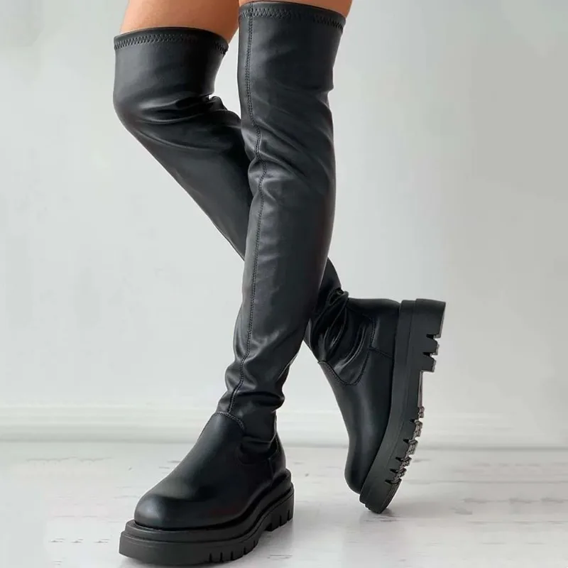 Brand New Female Platform Thigh High Boots Fashion Slim Chunky Heels Over The Knee Boots Women Party Shoes Woman
Brand New Female Platform Thigh High Boots Fashion Slim Chunky Heels Over The Knee Boots Women Party Shoes Woman