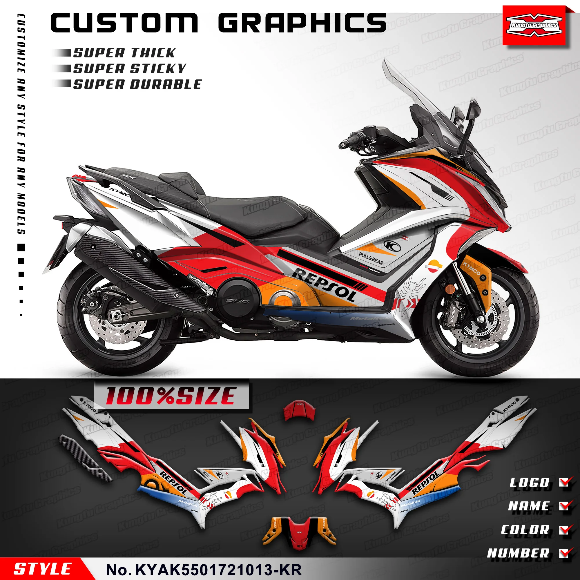 KUNGFU, графическая наклейка, Виниловая наклейка, набор наклеек для KYMCO AK550 2017 2018 2019 2020, KYAK5501721013-KR
KUNGFU, графическая наклейка, Виниловая наклейка, набор наклеек для KYMCO AK550 2017 2018 2019 2020, KYAK5501721013-KR