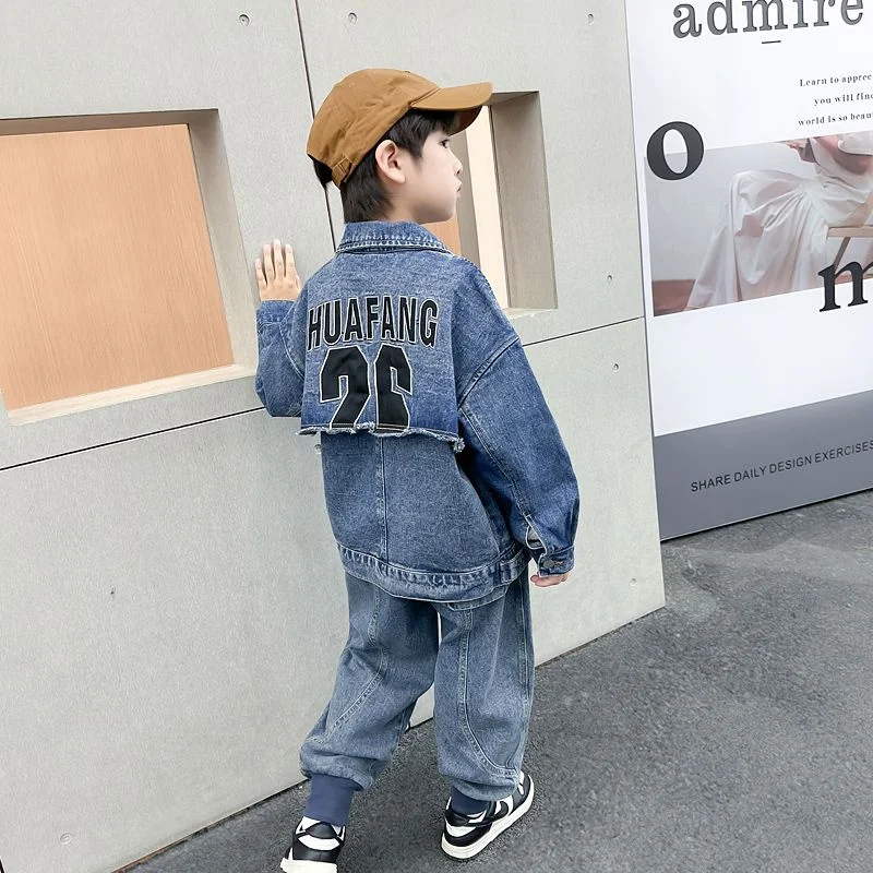 

Boys Coat Jacket Cotton Outerwear Windbreak 2024 Retro Jean Spring Autumn Overcoat Sport Teenagers Children's Warm Clothing