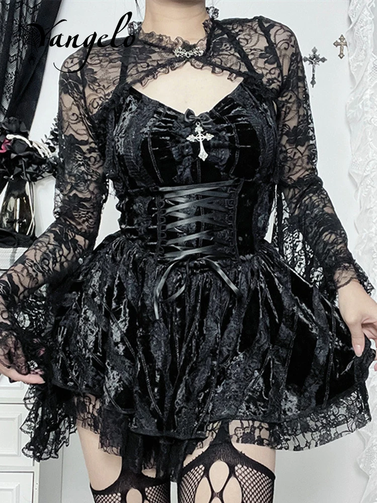 Yangelo Dark Gothic Neck Sling Dress Women Punk Velvet Strap High Waist Dress Fairy Grange
Yangelo Dark Gothic Neck Sling Dress Women Punk Velvet Strap High Waist Dress Fairy Grange