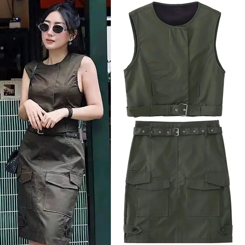TRAF Midi Pocket Skirt For Women 2 Pieces Sets Chic Mid-Rise Straight Skirts Sets Lady Pockets Self-Belt Knee-Length Skirt Suits
TRAF Midi Pocket Skirt For Women 2 Pieces Sets Chic Mid-Rise Straight Skirts Sets Lady Pockets Self-Belt Knee-Length Skirt Suits