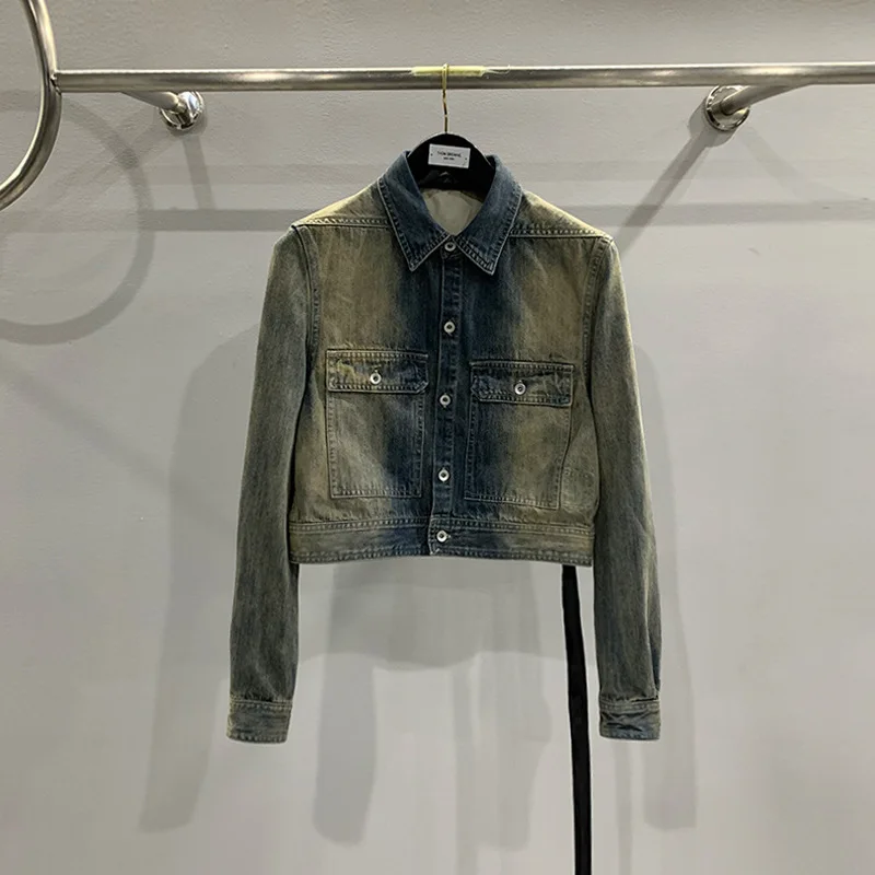 23ss High Street Rick Women Denim Jacket Higher Quality Men Clothes Washed and Distressed Belted Jacket
23ss High Street Rick Women Denim Jacket Higher Quality Men Clothes Washed and Distressed Belted Jacket