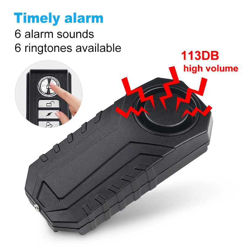 113DB Anti Theft Bike Motorcycle Alarm Security System Bicycle Vibration Motion Sensor Rechargeable Multipurpose Alert Device
113DB Anti Theft Bike Motorcycle Alarm Security System Bicycle Vibration Motion Sensor Rechargeable Multipurpose Alert Device