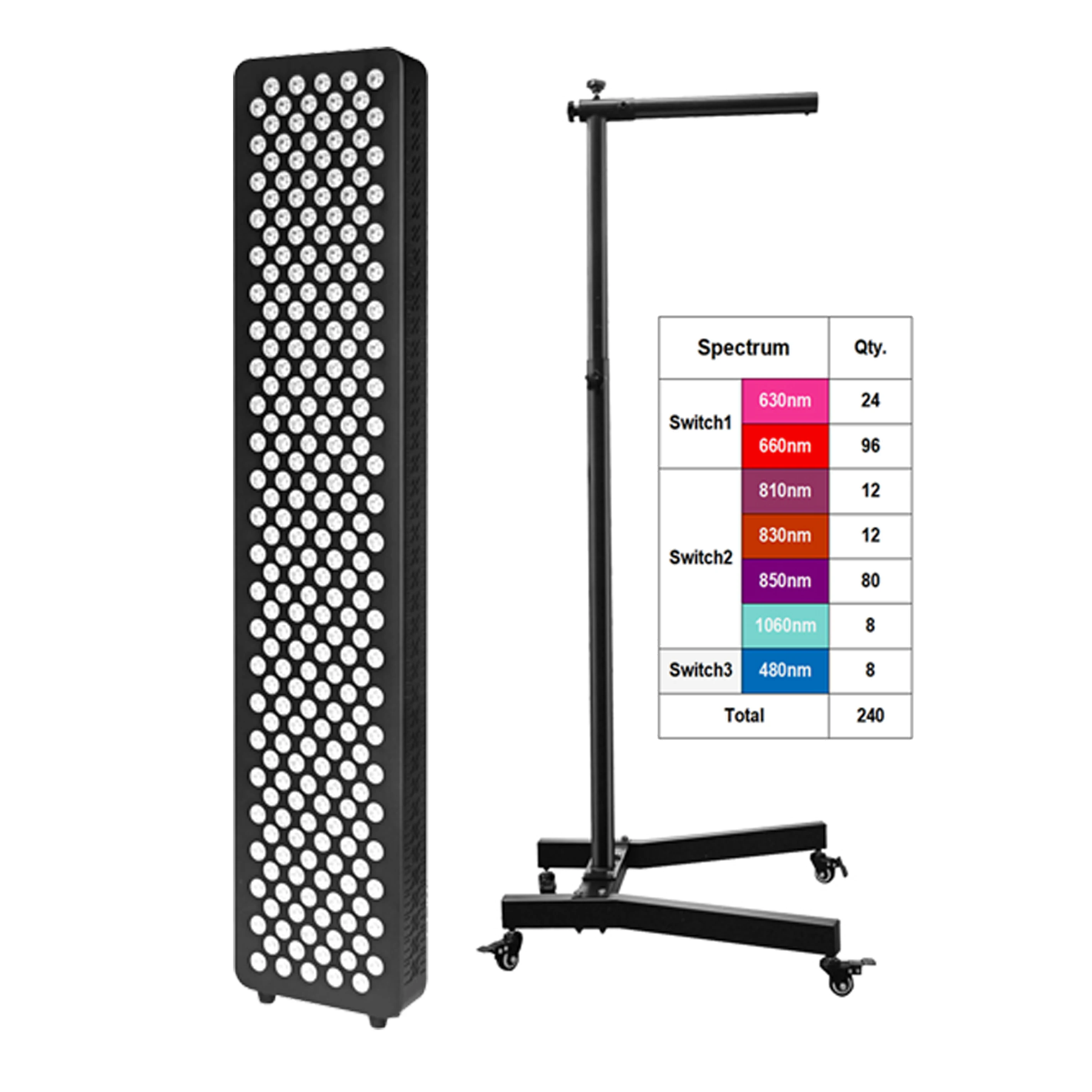 High Power Irradiance Full Body Red Light Therapy without Flicker Low EMF Pain Relief Red Light Therapy Panel with Mobile Stand
High Power Irradiance Full Body Red Light Therapy without Flicker Low EMF Pain Relief Red Light Therapy Panel with Mobile Stand