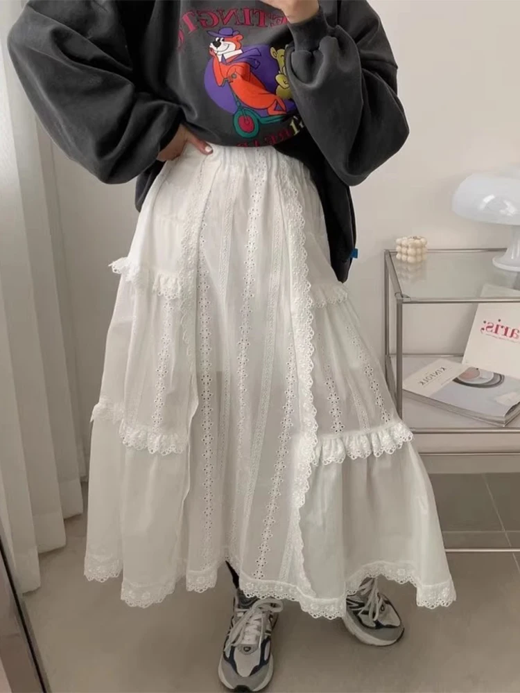 Женская кружевная эластичная юбка, универсальная ажурная юбка трапециевидной формы с цветочным принтом и крючком, в японском стиле, весна-лето 2024
Женская кружевная эластичная юбка, универсальная ажурная юбка трапециевидной формы с цветочным принтом и крючком, в японском стиле, весна-лето 2024