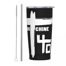 Indochine Band Tumbler With Straw Genres Rock Stainless Steel Tumblers Mug Double Wall Vacuum Insulated for Cold and Hot 20oz