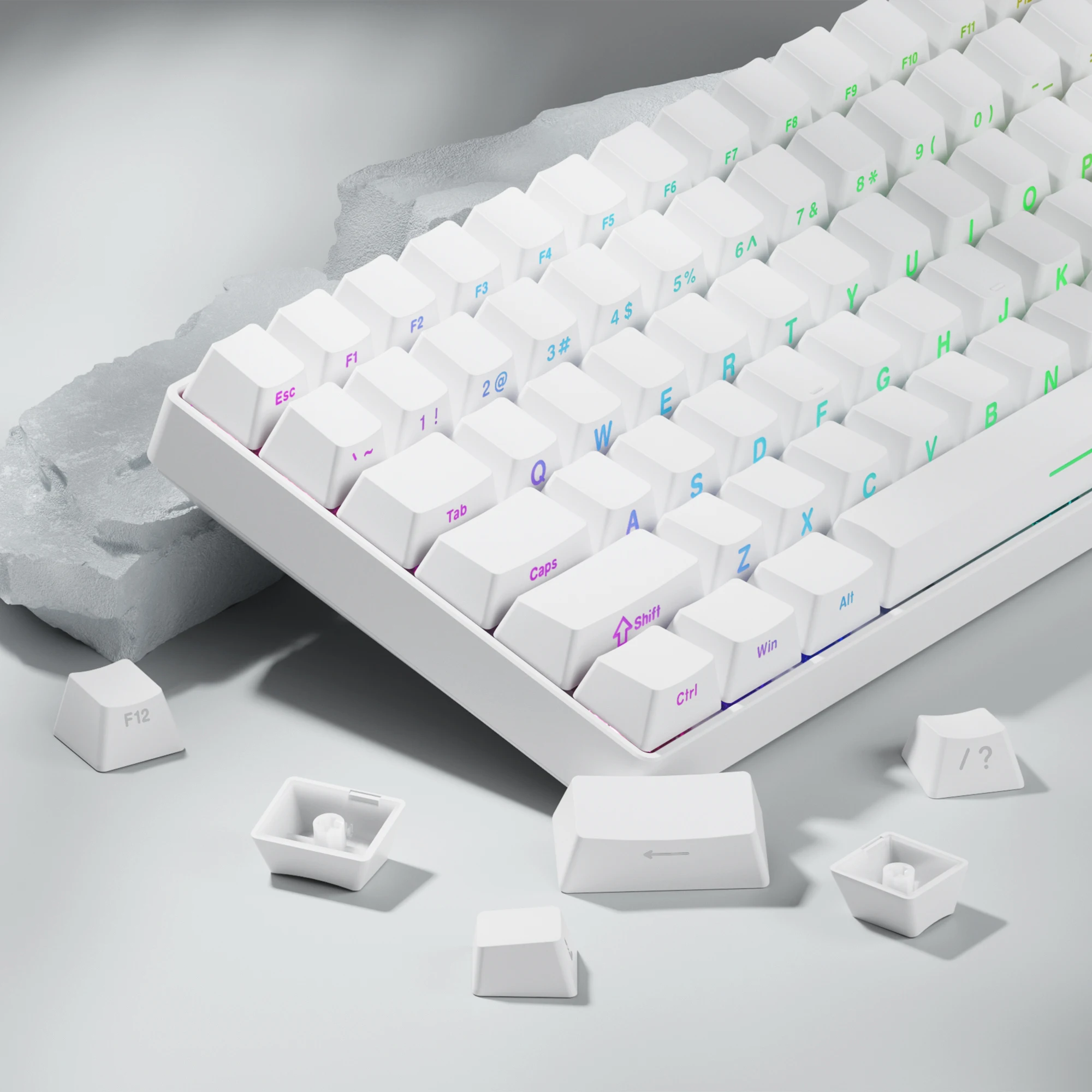 136 Key White Shine Through PBT keycaps Double Shot Side Print Backlit Key Caps For MX Mechanical Keyboard 108 96 87 84 68 64 61
136 Key White Shine Through PBT keycaps Double Shot Side Print Backlit Key Caps For MX Mechanical Keyboard 108 96 87 84 68 64 61