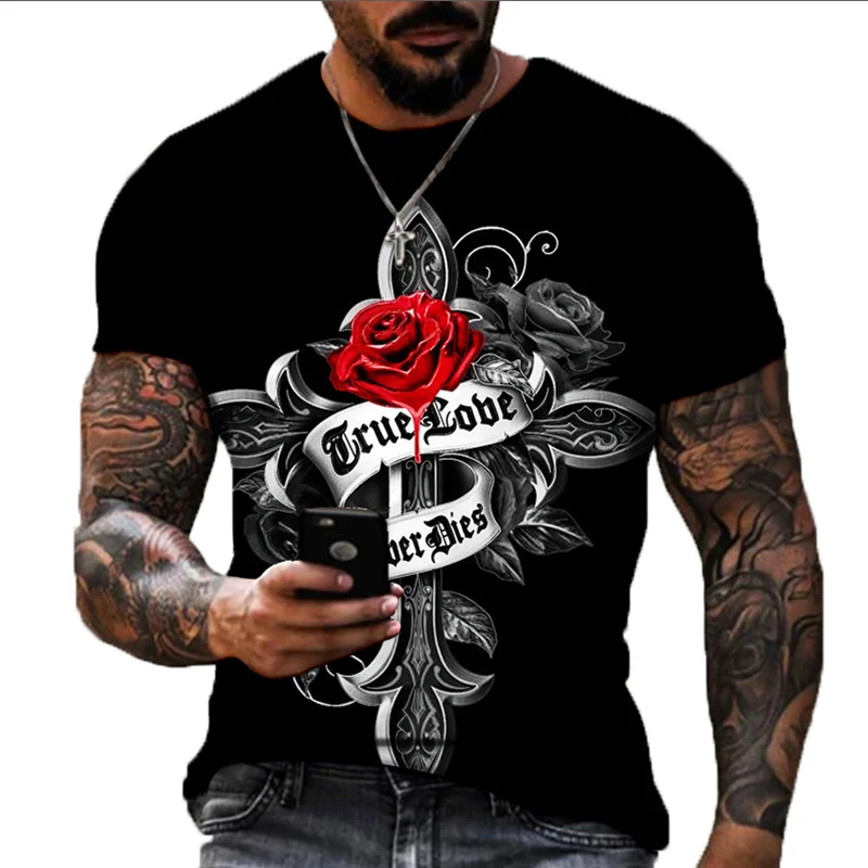 2023 New Men's T-shirts 3d Cross Print Short Sleeve Tops Cool Crucifix T Shirt For Man Oversized Tee Shirt Men Vintage Clothing
2023 New Men's T-shirts 3d Cross Print Short Sleeve Tops Cool Crucifix T Shirt For Man Oversized Tee Shirt Men Vintage Clothing