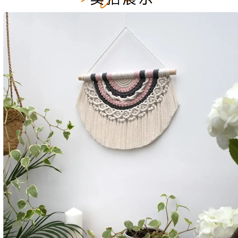 Bohemian Chic Macrame Wall Tapestry - Handwoven Cotton Rope Art for Modern Boho Living 11 Se7d3f805dc214763a7e6f5a7dc0c4ab8P