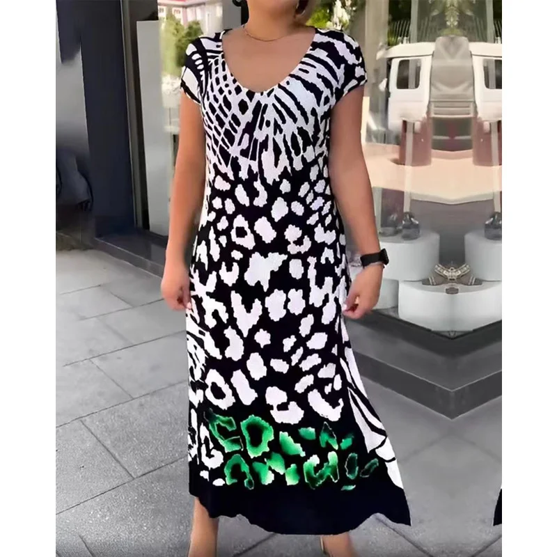 Women Fashion Leopard Print Short Sleeve Loose Sundress Spring Summer Long Dress Casual Boho Beach Short Sleeve Cove-up Dresses
Women Fashion Leopard Print Short Sleeve Loose Sundress Spring Summer Long Dress Casual Boho Beach Short Sleeve Cove-up Dresses