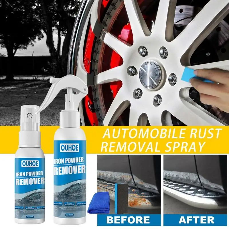 

30ml /100ml Car Rust Removal Spray Metal Chrome Paint Cleaner Car Maintenance Iron Powder Cleaning Rust Remover Spray For Cars