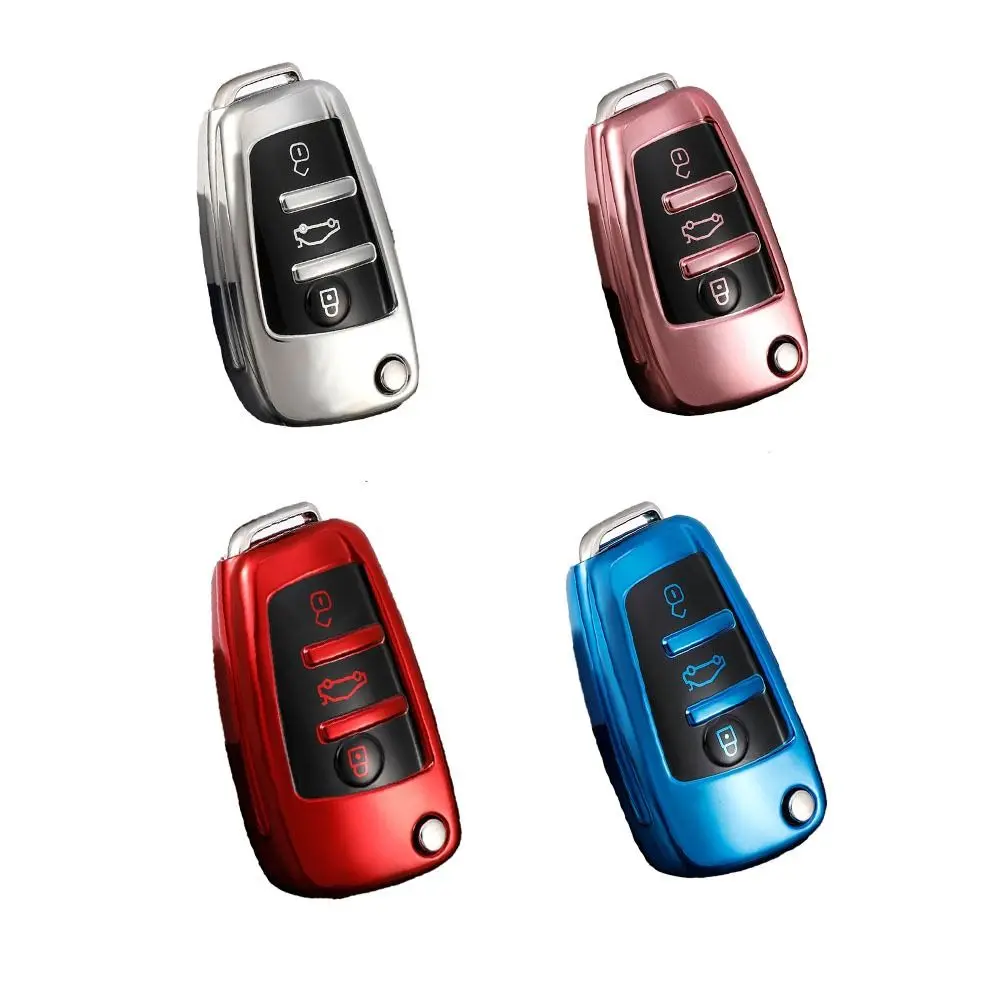 

Colorful TPU Car Remote Key Case Cover For Audi A1 A3 8L 8P A4 A5 B6 B7 B8 A6 C5 C6 4F RS3 Q3 Q5 Q7 TT 8V S3 S6 R8 TT RS Sline
