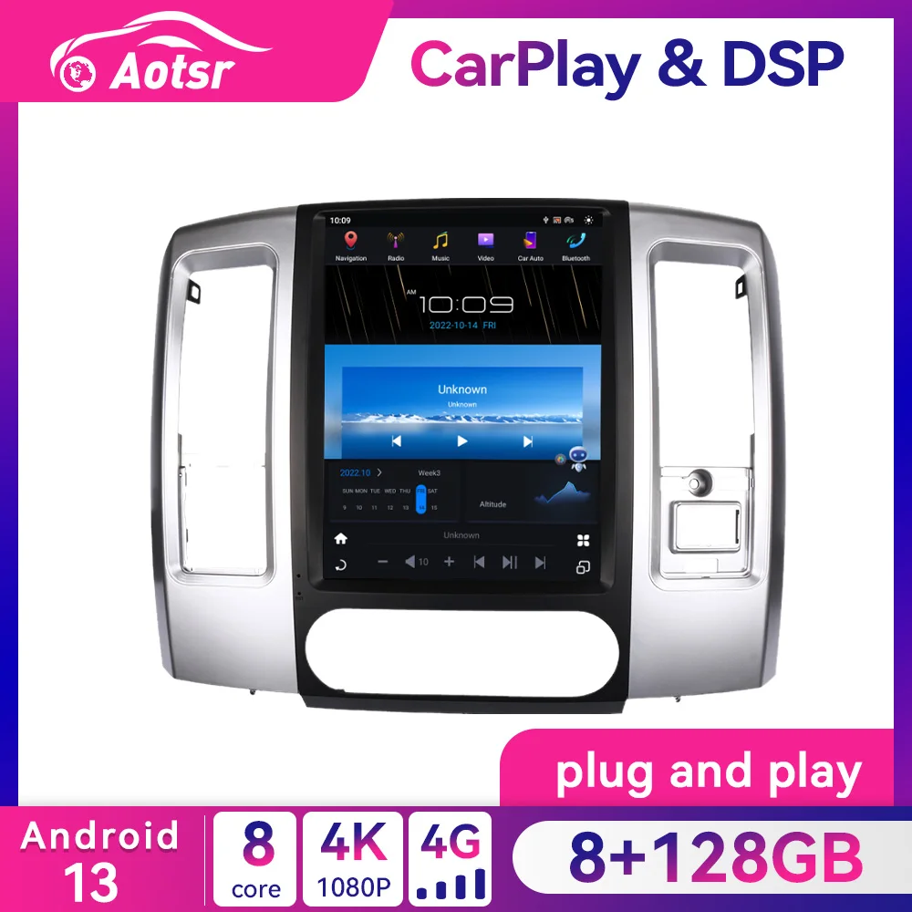 8+256GB Qualcomm Android 13.0 Tesla Style CarPlay Car Radio For Dodge RAM1500 2500 2008 - 2022 Stereo autoradio player GPS Navi
8+256GB Qualcomm Android 13.0 Tesla Style CarPlay Car Radio For Dodge RAM1500 2500 2008 - 2022 Stereo autoradio player GPS Navi