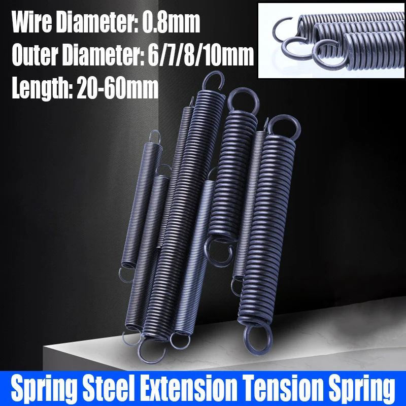 10PCS 0.8mm Wire Diameter Spring Steel S Hook Extension Tension Spring Coil Spring Hook Spring L=20-60mm Outer Diameter 6mm-10mm
10PCS 0.8mm Wire Diameter Spring Steel S Hook Extension Tension Spring Coil Spring Hook Spring L=20-60mm Outer Diameter 6mm-10mm
