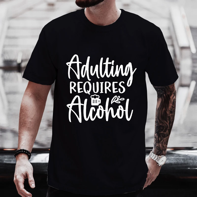 Adulting Requires Alcohol Men T-shirts Beer DAY Graphic T Shirts Drinking Team Party Tops Tees Matching Streetwear Y2k Clothes
Adulting Requires Alcohol Men T-shirts Beer DAY Graphic T Shirts Drinking Team Party Tops Tees Matching Streetwear Y2k Clothes