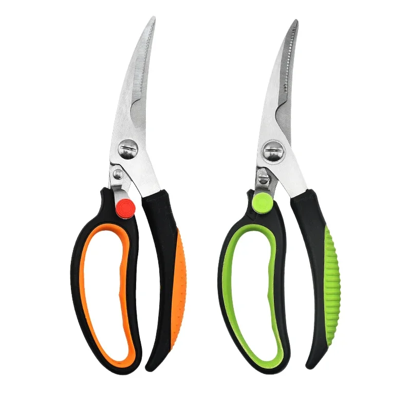 Stainless Steel Anti-Skid Handle Multi-Functional Kitchen Scissors Household Fish Bone Chicken Bone Scissors Sharp Scissors
Stainless Steel Anti-Skid Handle Multi-Functional Kitchen Scissors Household Fish Bone Chicken Bone Scissors Sharp Scissors
