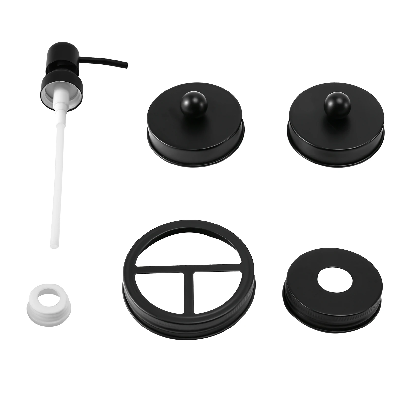 Jar Bathroom Accessories Lids Set(4Pcs),Toothbrush Holder,Apothecary Storage Jars Lids for Regular Mouth
Jar Bathroom Accessories Lids Set(4Pcs),Toothbrush Holder,Apothecary Storage Jars Lids for Regular Mouth