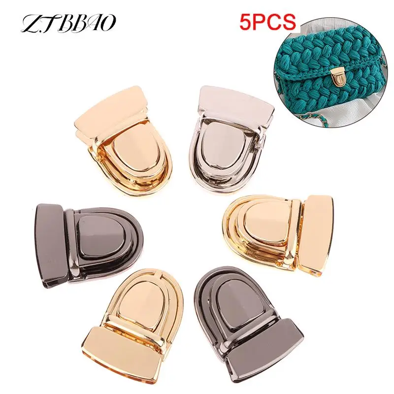 

5Pcs Metal Locks Bag Clasp Catch Buckles DIY Craft Accessories For Handbags Shoulder Bags Purse Totes Closures Snap Clasps