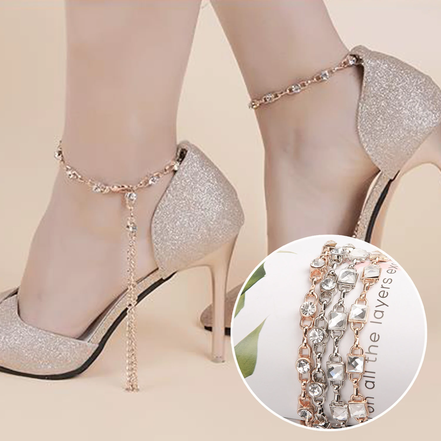 1Pair Rhinestone Shoe Belt Chain Anklets Women Lady High Heel Band Ankle Holding Loose Anti-skid Bundle Tie Straps Party Jewelry
1Pair Rhinestone Shoe Belt Chain Anklets Women Lady High Heel Band Ankle Holding Loose Anti-skid Bundle Tie Straps Party Jewelry