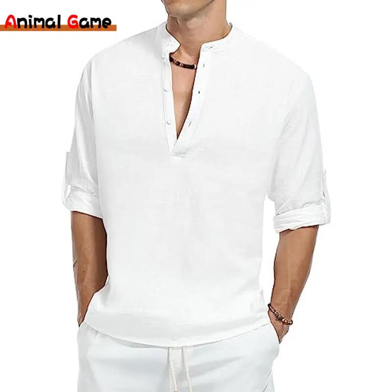 Mens Cotton Linen Henley Shirts Long Sleeve Henley Loose Casual Summer Beach Shirts Solid Color Tops
Mens Cotton Linen Henley Shirts Long Sleeve Henley Loose Casual Summer Beach Shirts Solid Color Tops