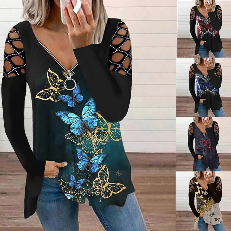 2022 Autumn and Winter New Style V-neck Hot Drilling Long-sleeved Loose T-shirt Tops Fashion Retro Printing Street Trend Shirts
2022 Autumn and Winter New Style V-neck Hot Drilling Long-sleeved Loose T-shirt Tops Fashion Retro Printing Street Trend Shirts