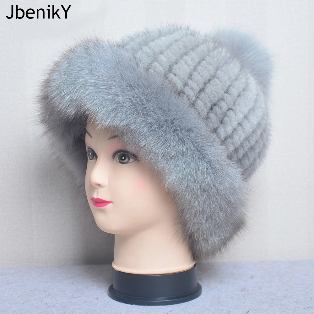 Women Real Mink Fur Bomber Hat Winter Genuine Fox Fur Knit Caps Warm Ear Protection Luxury Fluffy Mink Hats Elastic Bowler Hat
Women Real Mink Fur Bomber Hat Winter Genuine Fox Fur Knit Caps Warm Ear Protection Luxury Fluffy Mink Hats Elastic Bowler Hat