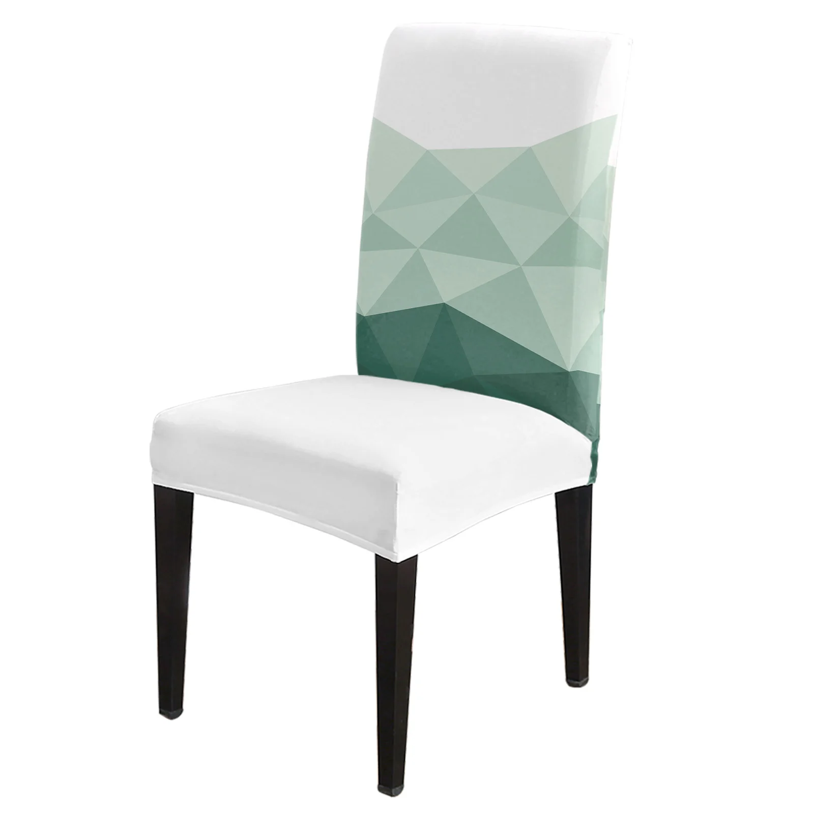 

Geometric Green Triangle Dining Chair Cover 4/6/8PCS Spandex Elastic Chair Slipcover Case for Wedding Hotel Banquet Dining Room