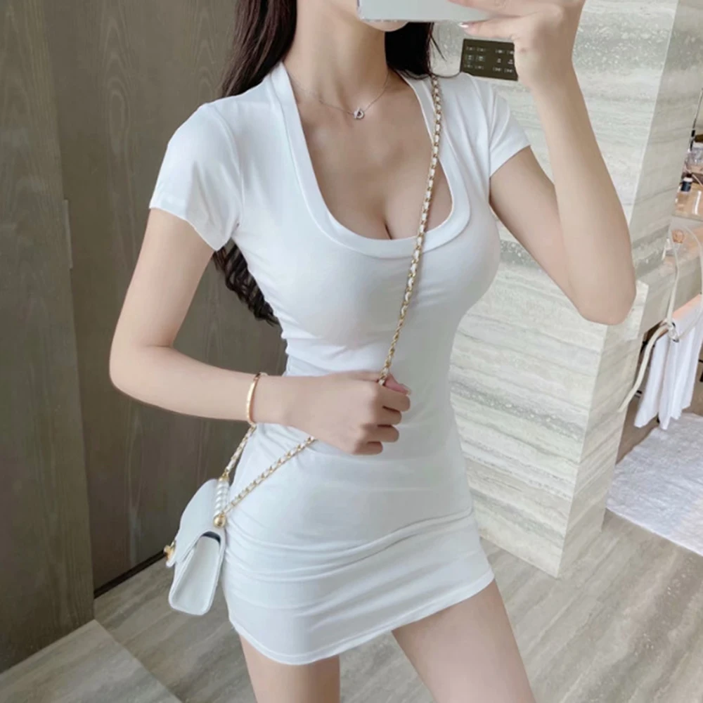 Square Neck Cotton Short Sleeve Dress Women's Summer Sexy Spicy Girl Lapel Tight Wrap Hip Slim Temperament Commuting Short Skirt
Square Neck Cotton Short Sleeve Dress Women's Summer Sexy Spicy Girl Lapel Tight Wrap Hip Slim Temperament Commuting Short Skirt