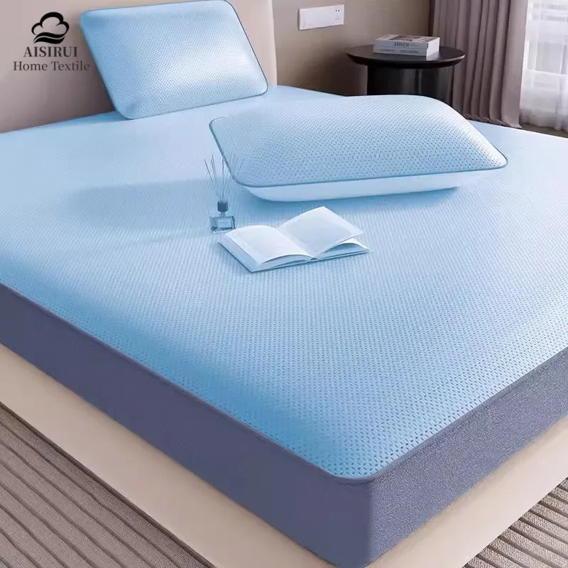 

1Pc Anti-Slip Fully Wrapped Mattress Cover with Elastic Microfiber Adjustable Brushed Fitted Bed Sheet Twin Full Queen King Bed