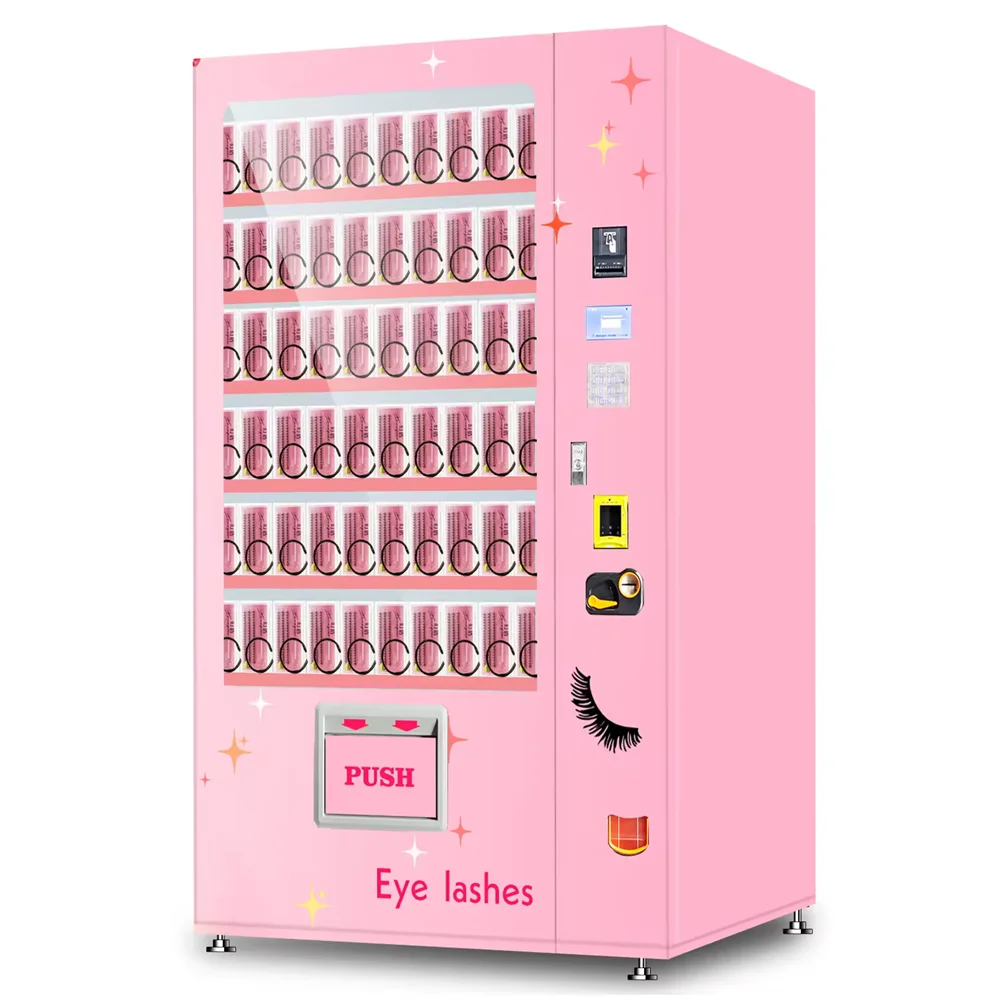 

Custom Hair Extensions Lashes Makeup Vending Machine Tool Full Automatic Vending Machines Sanitary Pad Llip Gloss Wig Vendors