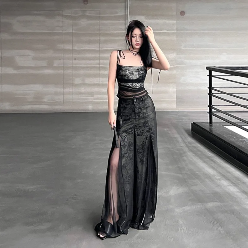 Chinese Fashion Mesh Perspective Camisole Top with Small Tank Top and Slim Fitting Pants Two-piece Set for Women Clothes
Chinese Fashion Mesh Perspective Camisole Top with Small Tank Top and Slim Fitting Pants Two-piece Set for Women Clothes