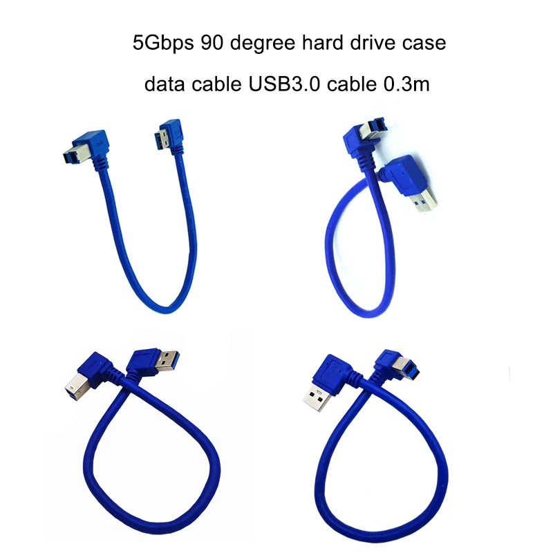 

90 Degree Angled USB 3.0 A Male AM to USB 3.0 B Type Male BM USB3.0 Cable For printer scanner HDD