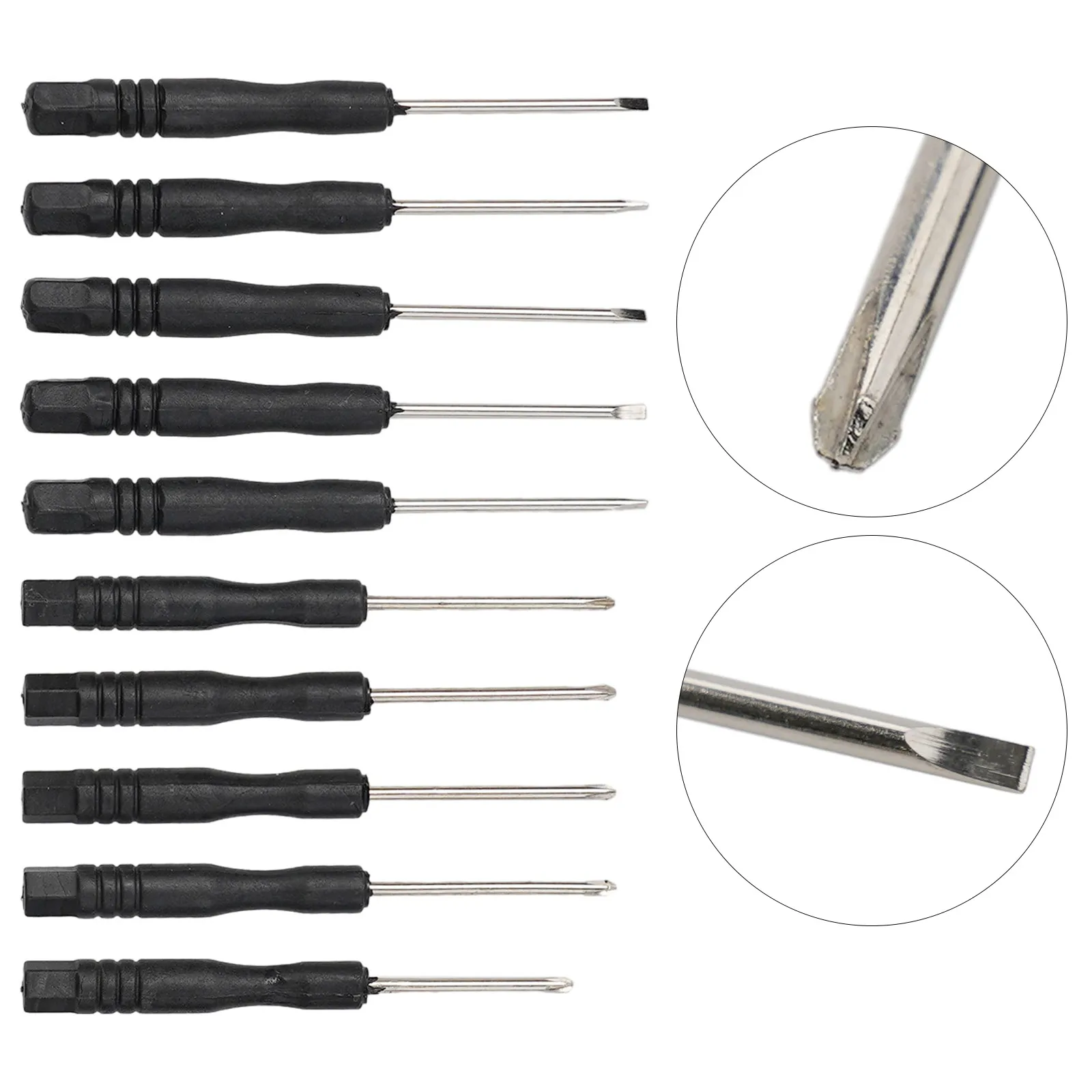 Small Screwdriver 3.22Inch 10Pcs 2mm Cutter Head Flathead Non-Slip Precision Repair Set Slotted /Cross High Quality Material
Small Screwdriver 3.22Inch 10Pcs 2mm Cutter Head Flathead Non-Slip Precision Repair Set Slotted /Cross High Quality Material