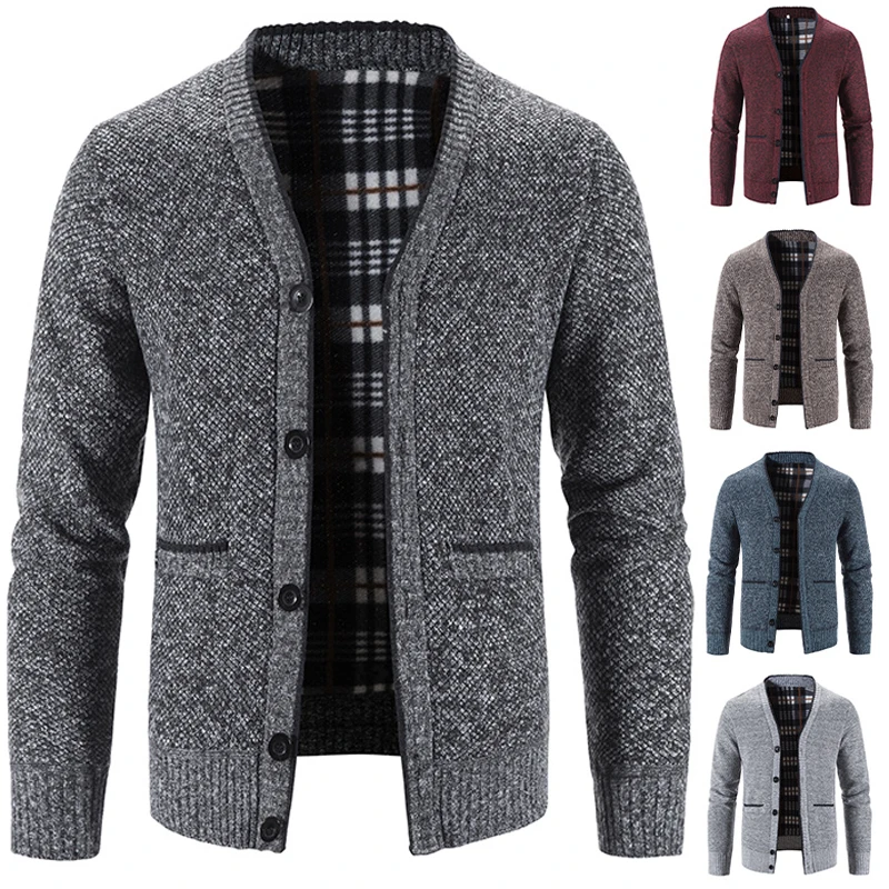V-neck Sweater Autumn Winter Elderly Fleece Thick Warm Cashmere Cardigan Fashion Solid Versatile Men's Clothes
V-neck Sweater Autumn Winter Elderly Fleece Thick Warm Cashmere Cardigan Fashion Solid Versatile Men's Clothes