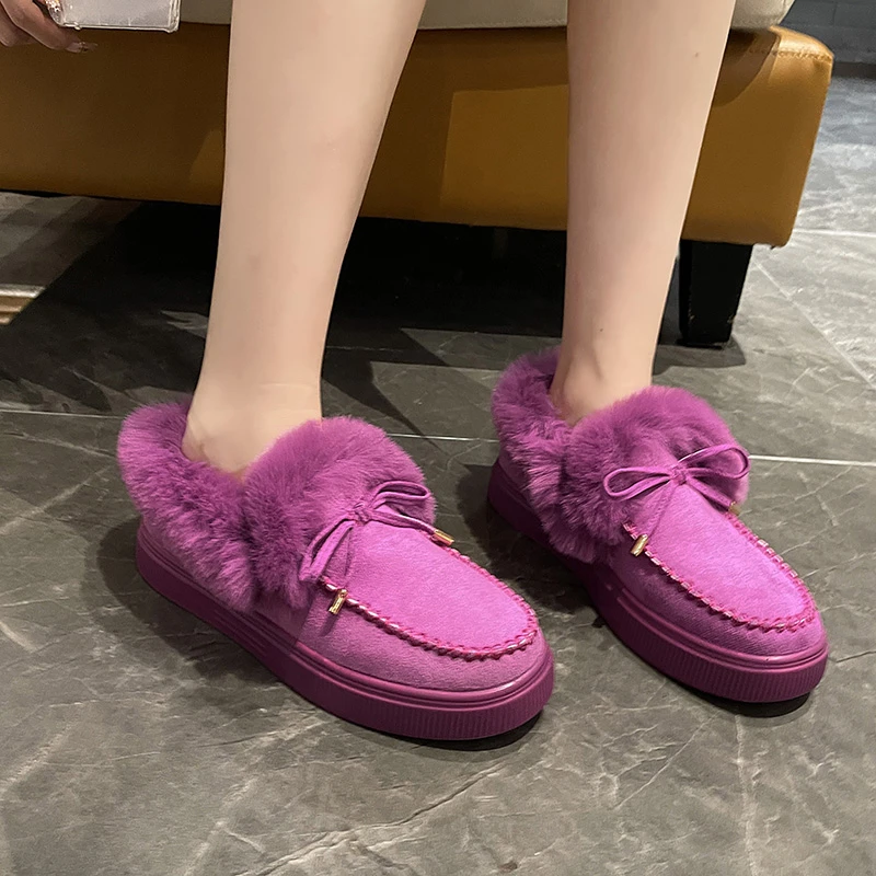 Furry Snow Boots Women Ankle Boots Platforms Casual Slip-on Flat Shoes Comfortable Plus Size Low Price Low Cut Solid Purple
Furry Snow Boots Women Ankle Boots Platforms Casual Slip-on Flat Shoes Comfortable Plus Size Low Price Low Cut Solid Purple