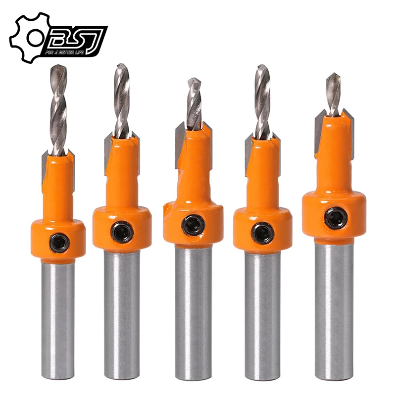 5pcs 8mm/10mm Shank HSS Woodworking Countersink Router Drill Bits Set Screw Extractor Remon Demolition for Wood Milling Cutter
5pcs 8mm/10mm Shank HSS Woodworking Countersink Router Drill Bits Set Screw Extractor Remon Demolition for Wood Milling Cutter