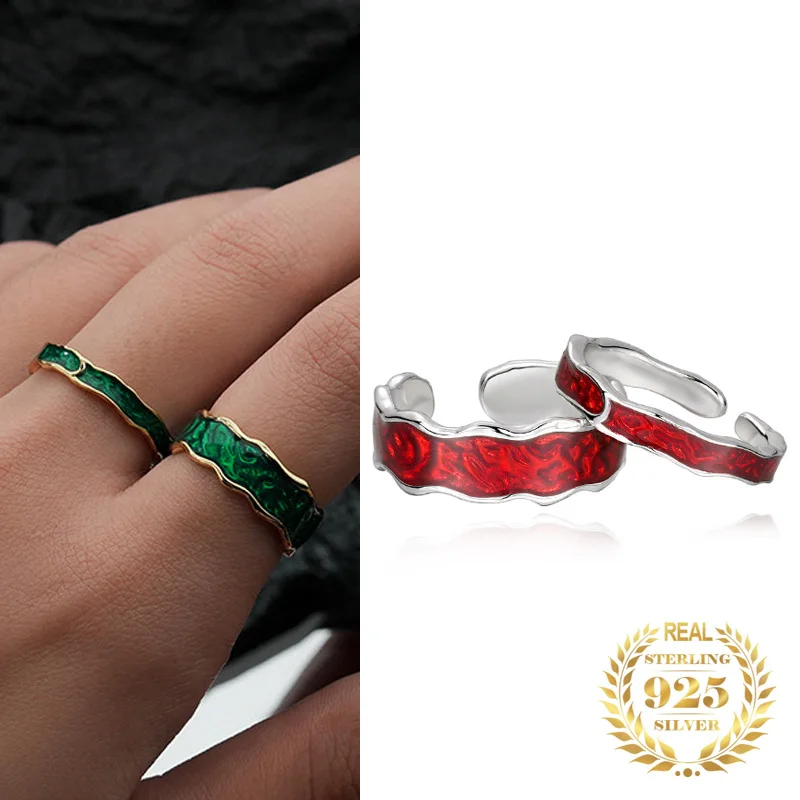 Fashion Vintage Rings 925 Sterling Silver Women Ins Enamel Texture Irregular Ring Female Jewelry Adjustable
Fashion Vintage Rings 925 Sterling Silver Women Ins Enamel Texture Irregular Ring Female Jewelry Adjustable