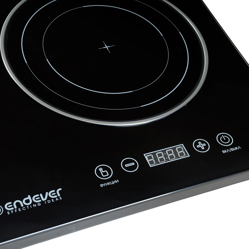 Индукционная электрическая плита Endever Skyline IP-36 80422 (Мощность 2200 Вт, 2 варочные панели, поверхность - Стекло класса «черный хрусталь», Сенсорная панель управления)