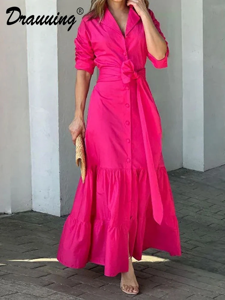 Drauuing Red Half Sleeve Maxi Dress Women A Line Party Dresses Women Laceup Long Dresses Women Office Lady Casual Loose Hem
Drauuing Red Half Sleeve Maxi Dress Women A Line Party Dresses Women Laceup Long Dresses Women Office Lady Casual Loose Hem