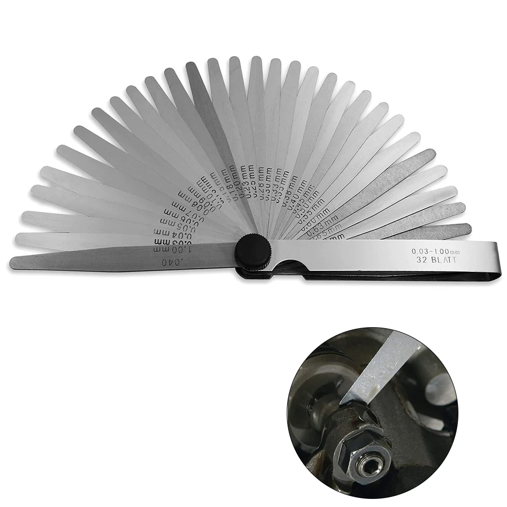 Accurate Stainless Steel Feeler Gauge, 32 Blade Measuring Tool Set, Inch And Metric Readings, Anti Corrosion Coating
Accurate Stainless Steel Feeler Gauge, 32 Blade Measuring Tool Set, Inch And Metric Readings, Anti Corrosion Coating