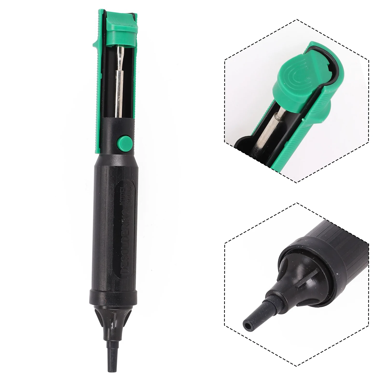 Soldering Sucker Welding Repair Vacuum Removal Strong Desoldering Pump ABS+Metal Material 210mm Length Black and Green Color
Soldering Sucker Welding Repair Vacuum Removal Strong Desoldering Pump ABS+Metal Material 210mm Length Black and Green Color