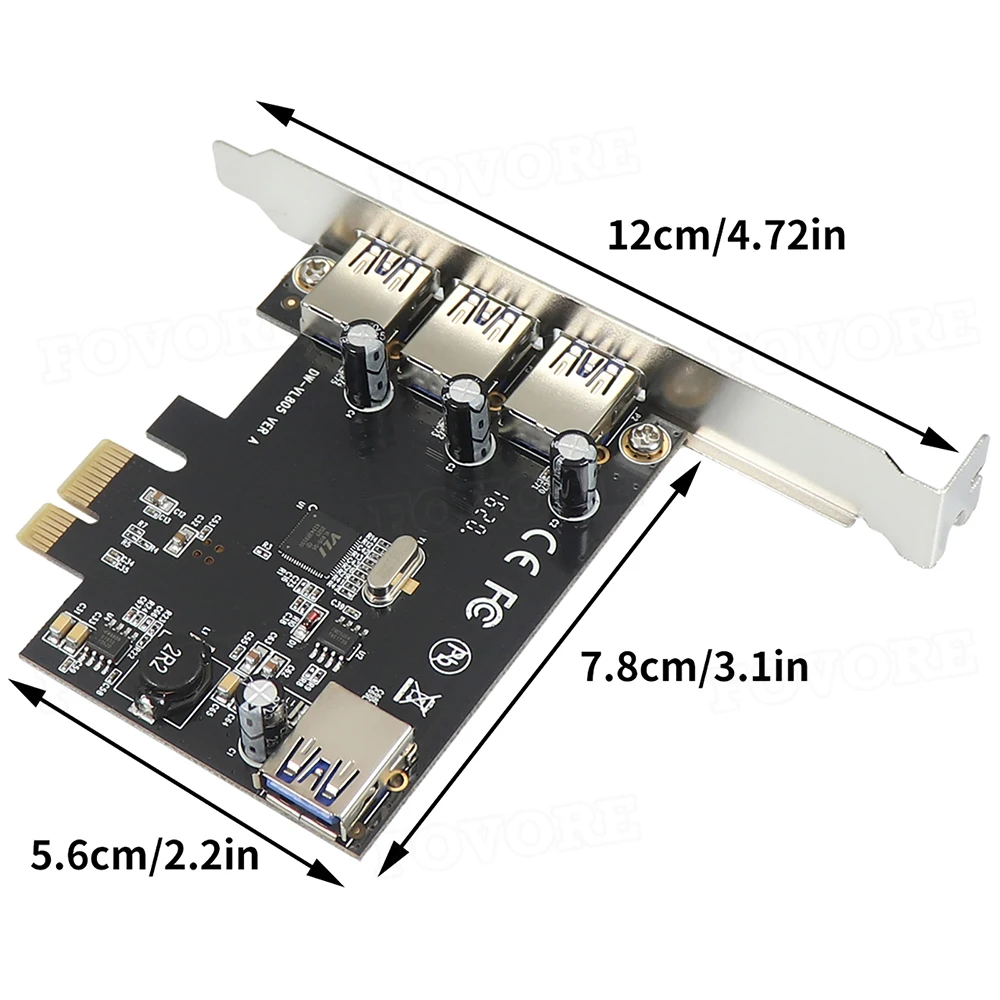 Generic 4 Ports USB 3 To PCIe Card PCI Express X1 USB 3.0 Expansion