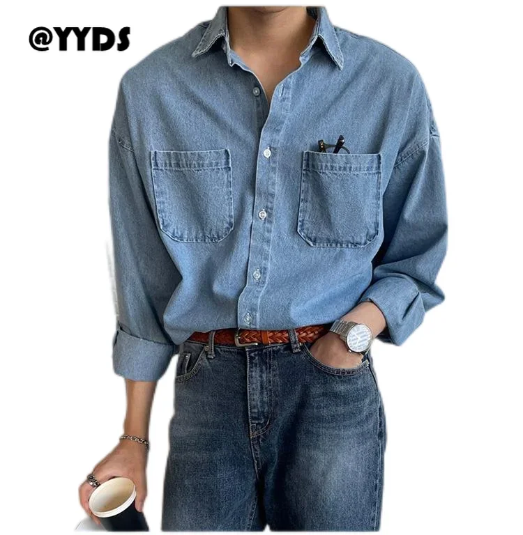 2022 New Korean Fashion Jeans Shirt Men's Long Sleeve Loose Hong Kong Style Retro Casual Shirt Coat
2022 New Korean Fashion Jeans Shirt Men's Long Sleeve Loose Hong Kong Style Retro Casual Shirt Coat