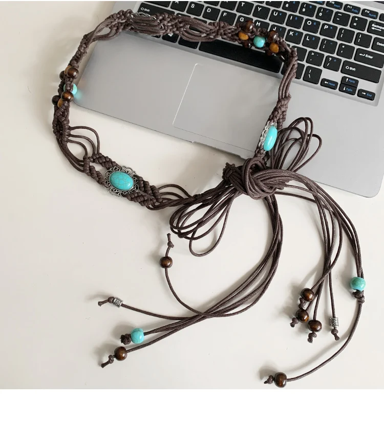 Vintage Beaded Waist Belt - Bohemian Woven Ethnic Accent for Skirts & Dresses 10 Se7ee923e9a28488dbeaabf7d73906d94c