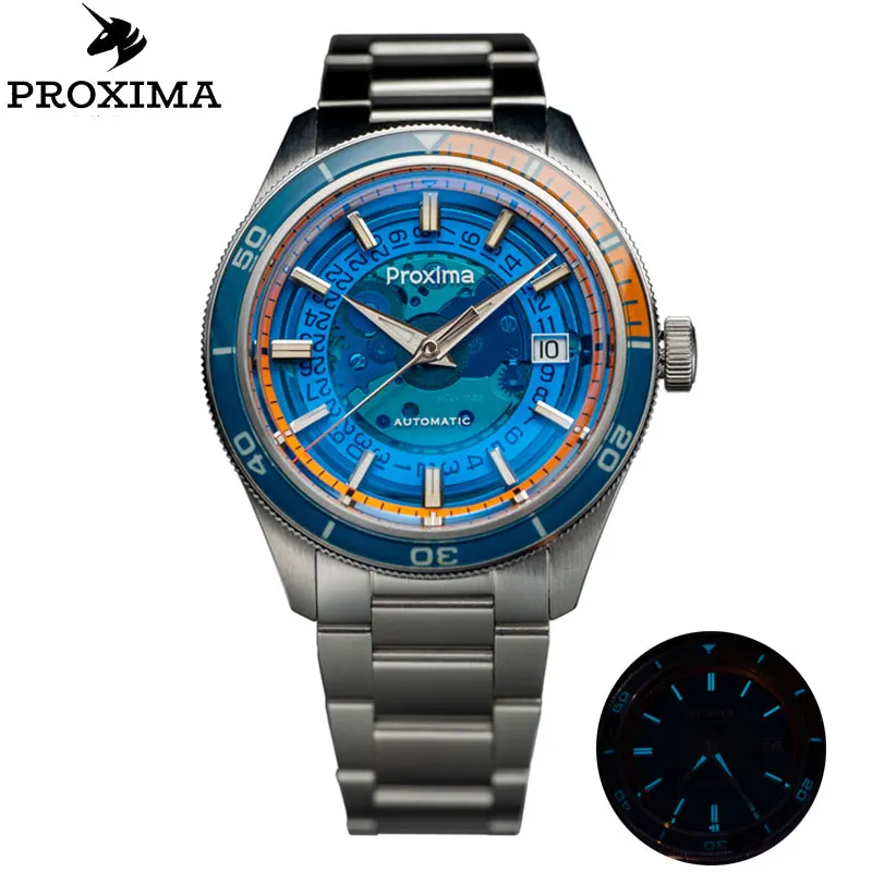 Proxima PX1701 Luxury Men Watch 39mm Diver Vintage Automatic Business Wristwatches 11.5mm Thickness Bubble Sapphire 20Bar Clock
Proxima PX1701 Luxury Men Watch 39mm Diver Vintage Automatic Business Wristwatches 11.5mm Thickness Bubble Sapphire 20Bar Clock