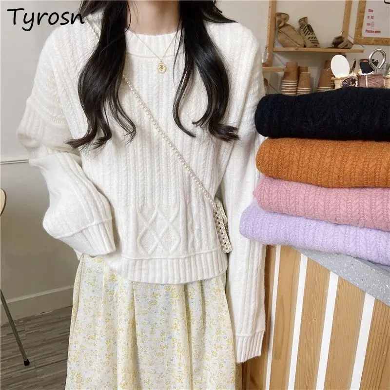 

Pullovers Women Autumn Tender Knitwear All-match Cozy Ulzzang Baggy O-neck Casual Vintage Harajuku Girls Fashion Clothes Daily