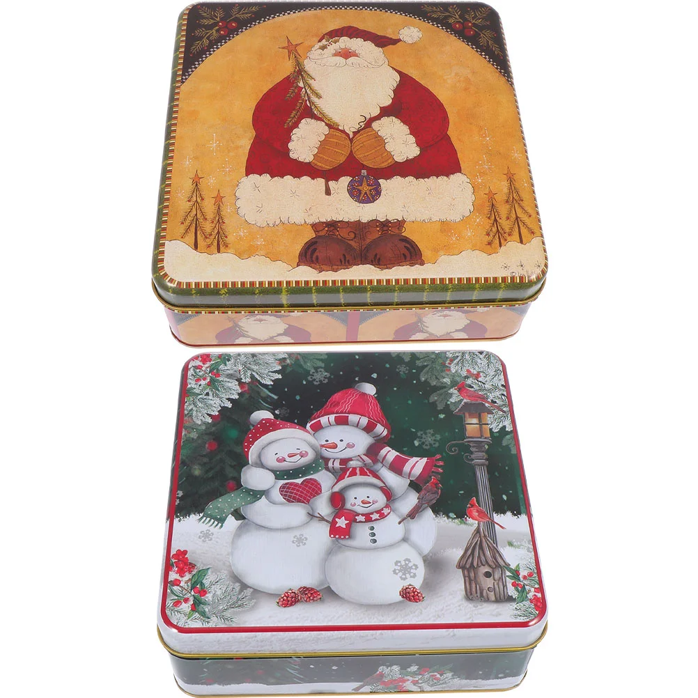 2 Pcs Candy Container Gift Cookie Tins with Lids Tinplate Christmas Containers Storage
2 Pcs Candy Container Gift Cookie Tins with Lids Tinplate Christmas Containers Storage