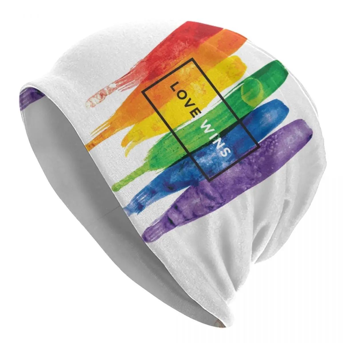 

LGBT Love Wins Rainbow Paint GLBT Bonnet Hats Fashion Knit Hat For Men Women Winter Warm Lesbian Gay Pride Skullies Beanies Caps