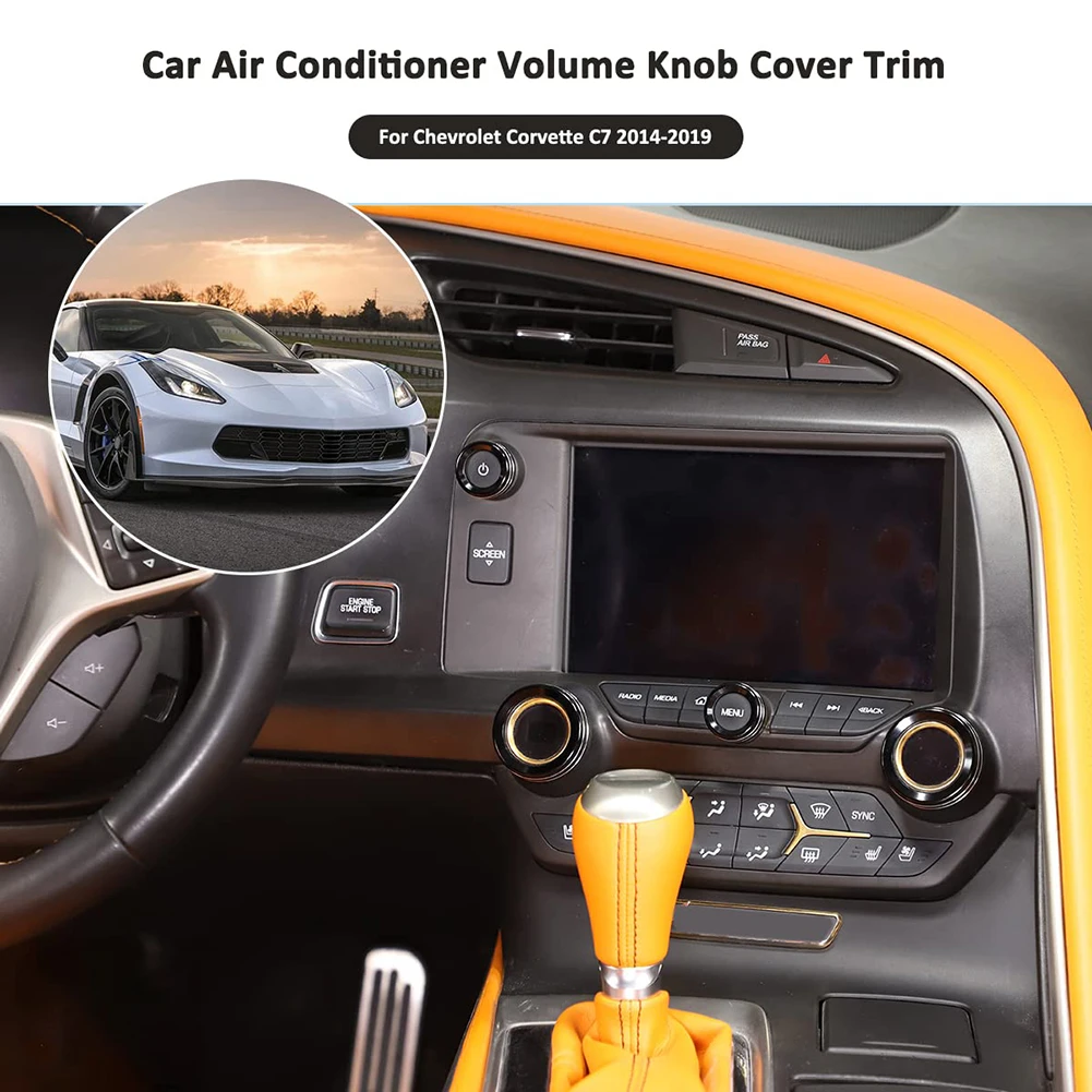 4PCS Alloy Air Condition & Volume Button Ring Knob Cap For Corvette C7 2014-2019 AC Button Knob Ring Trim Cover
4PCS Alloy Air Condition & Volume Button Ring Knob Cap For Corvette C7 2014-2019 AC Button Knob Ring Trim Cover